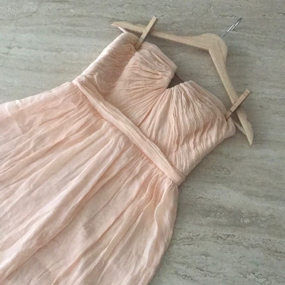 Pink silk chiffon j crew dress